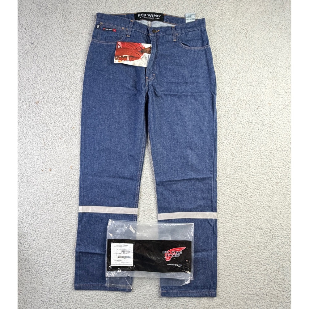 Red Wing FR Denim Jeans Mens 36x32 Blue Reflective Flame Resistant 66535 NWT